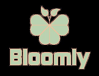 Bloomly logo - stylized pale green flower